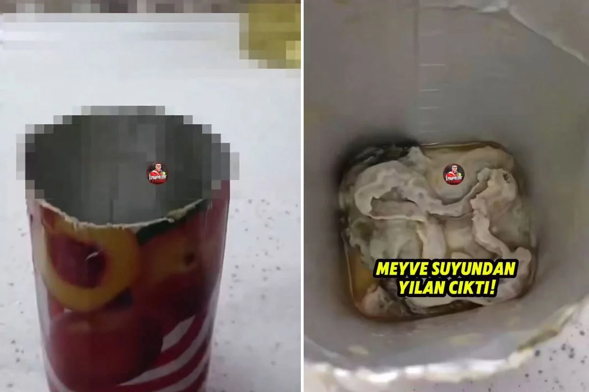 MEYVE SUYUNDAN ÇIKAN GÖRÜNTÜ ŞOKE ETTİ