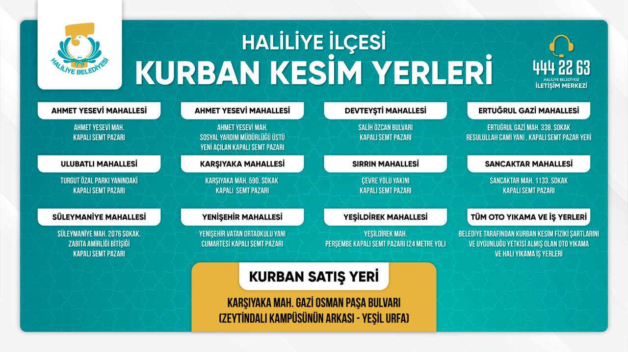 HALİLİYE’DE KURBAN BAYRAMI HAZIRLIKLARI TAMAMLANDI