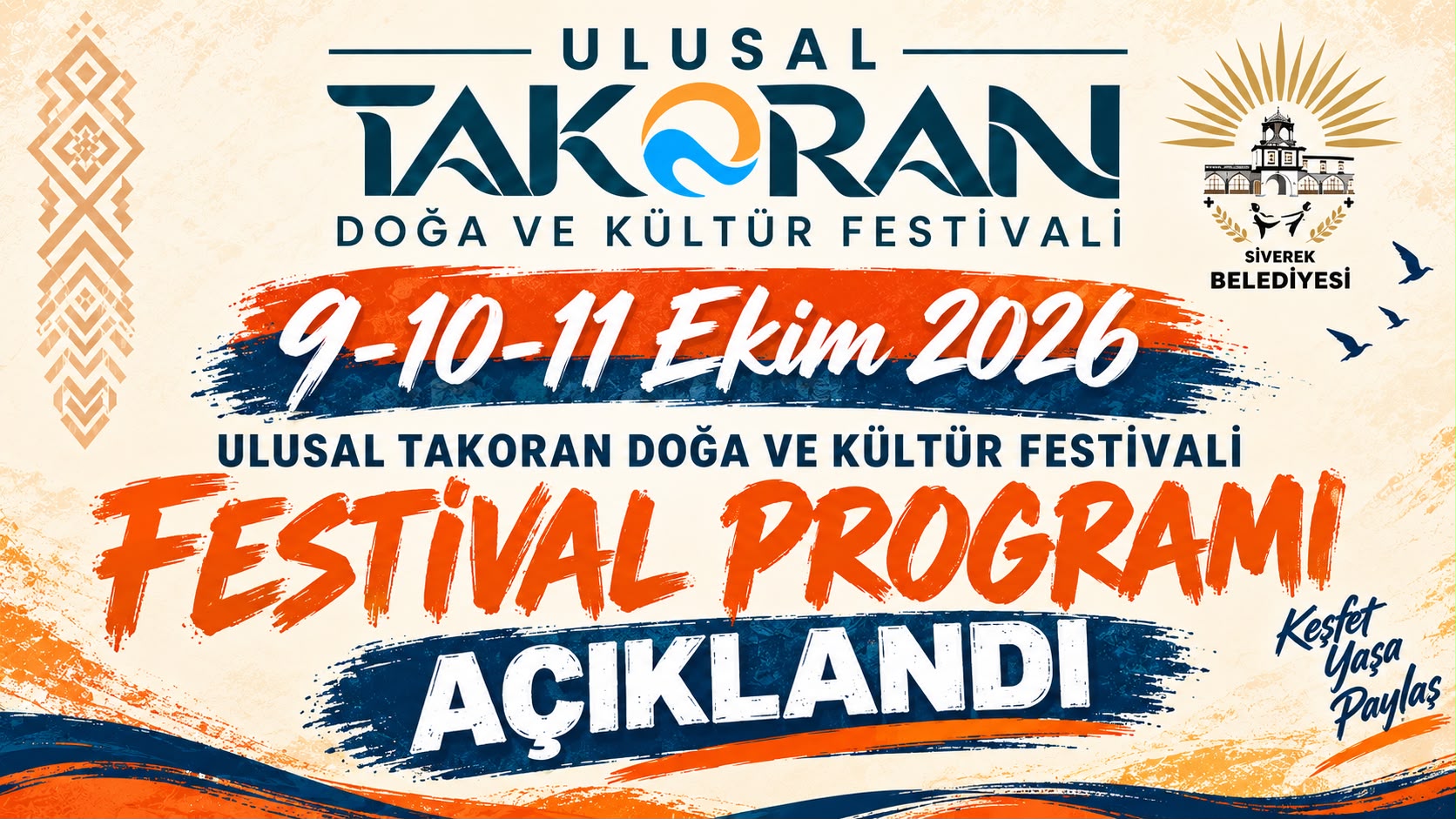 TAKORAN DOĞA VE KÜLTÜR FESTİVALİ’NİN PROGRAMI BELLİ OLDU