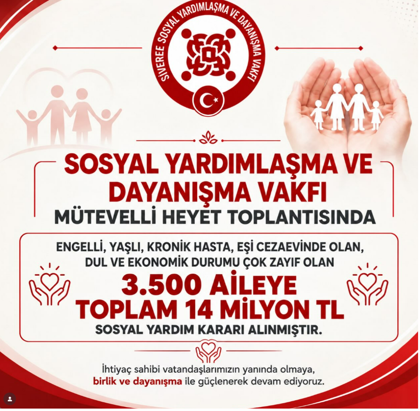 SİVEREK’TE 3 BİN 500 HANEYE 14 MİLYON TL’LİK SOSYAL DESTEK