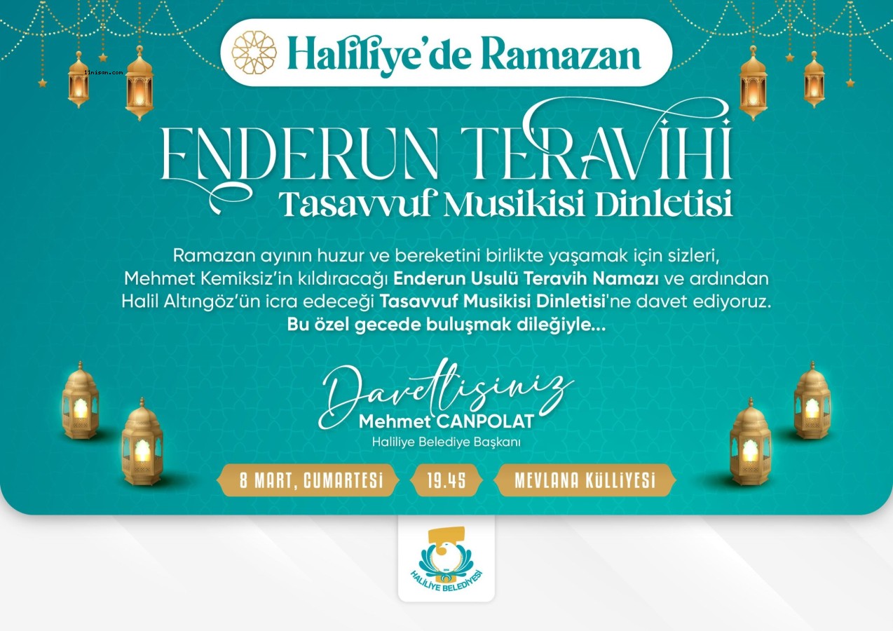 HALİLİYE BELEDİYESİ, ENDERUN TERAVİH GELENEĞİNİ BU YIL DA YAŞATIYOR;