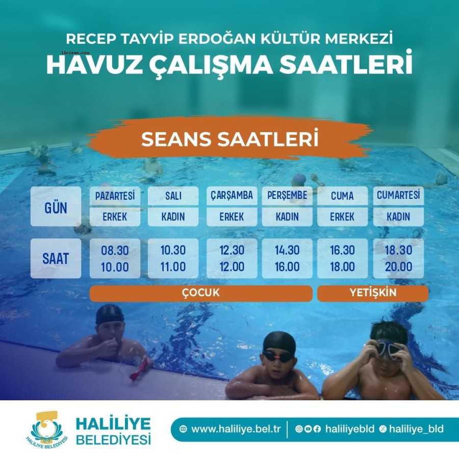 Haliliye belediyesi havuz çalişma saatleri;