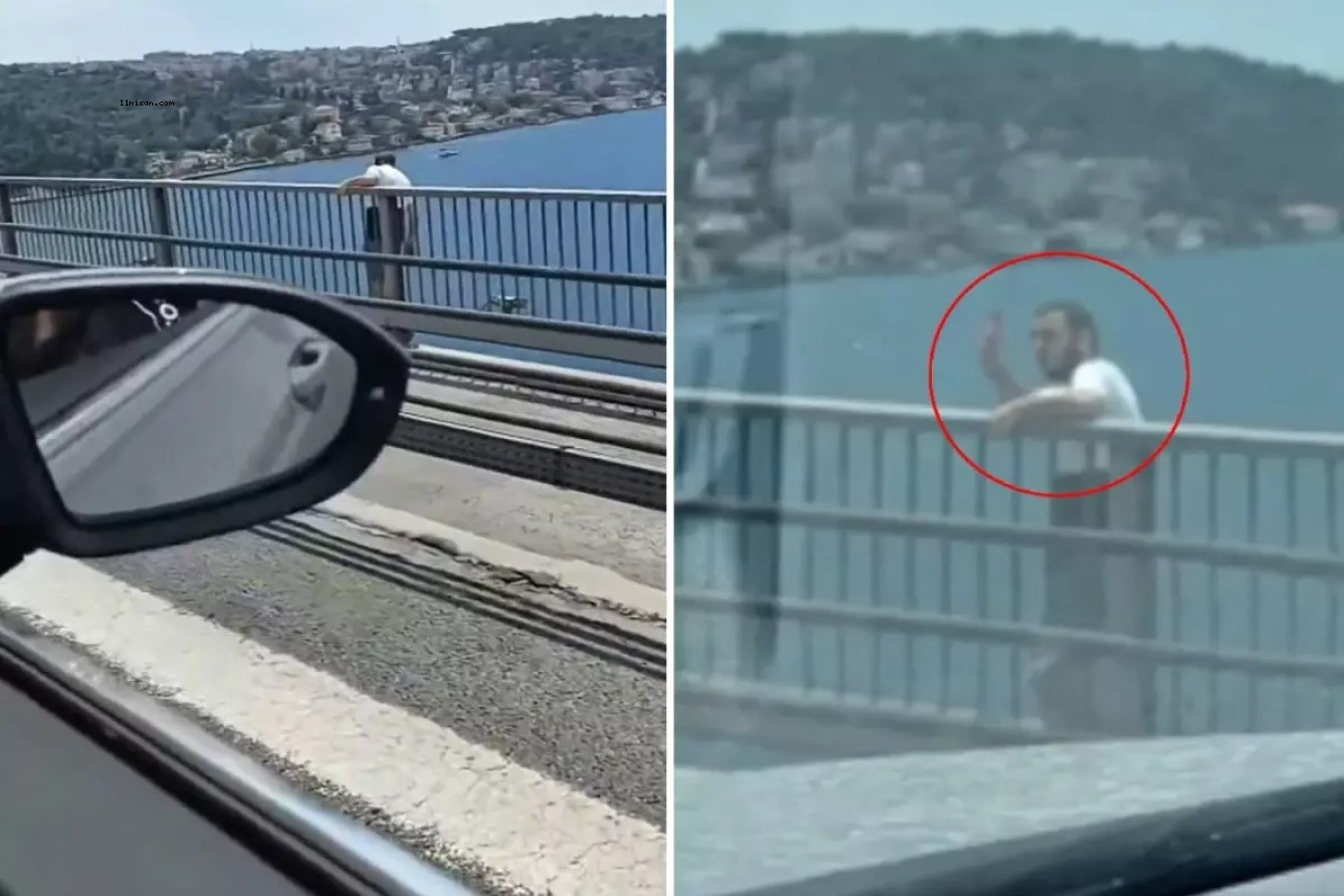 KÖPRÜYE ÇIKAN ŞAHIS, EL SALADIKTAN SONRA KENDİNİ BOŞLUĞA BIRAKTI;