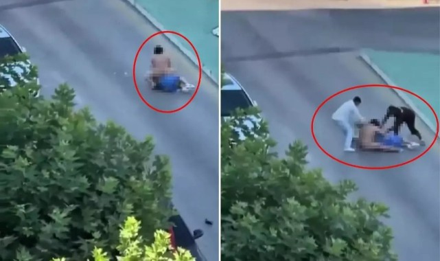 ÇIPLAK HALDE SOKAĞA ÇIKIP, YOLDAN GEÇEN KADINA SALDIRDI