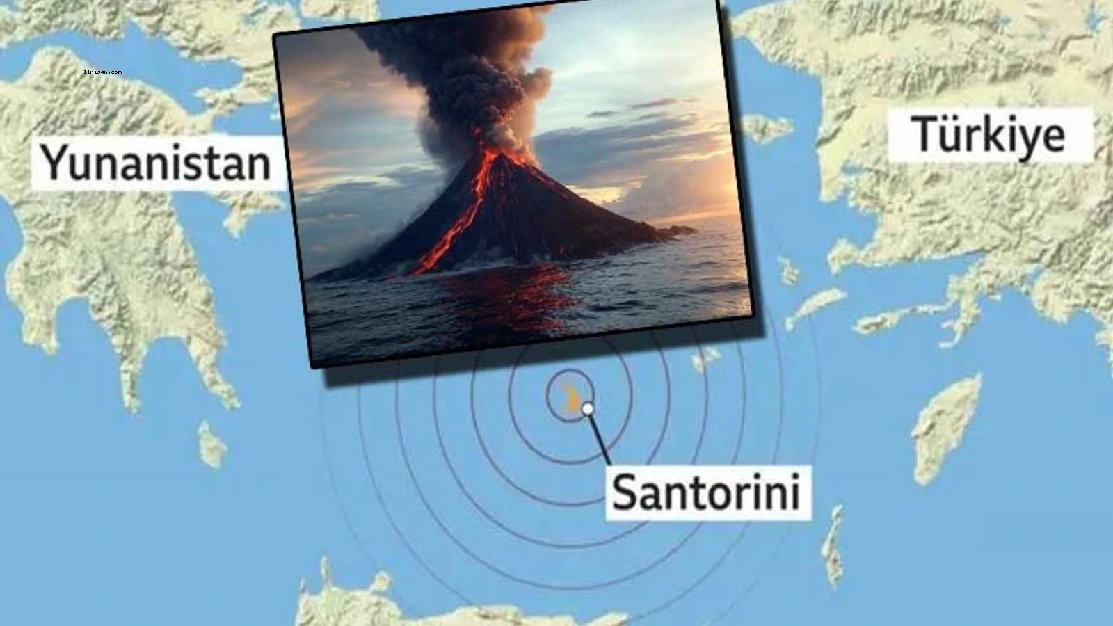 Santorini'de tehlikeli üç senaryo! Yanardağ patlarsa Türkiye'ye ne olur?;