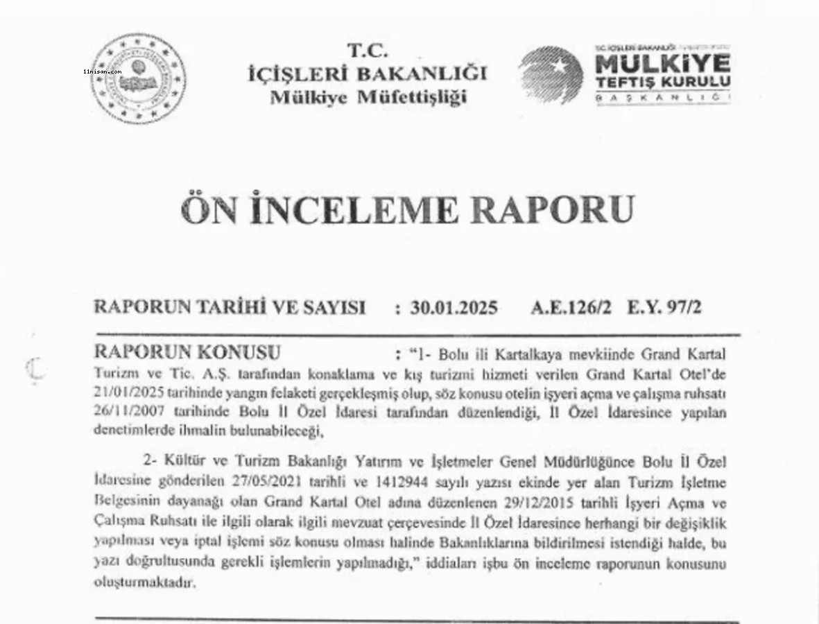 Rapor ortaya çıktı, sorumluluk İl Özel İdaresi'nde...;