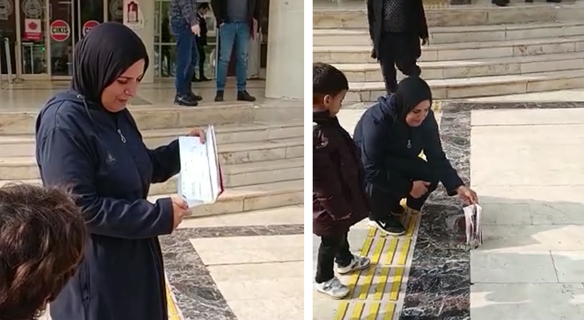 Urfa'da boşanan kadın çocuklarının önünde evlilik cüzdanını yaktı;