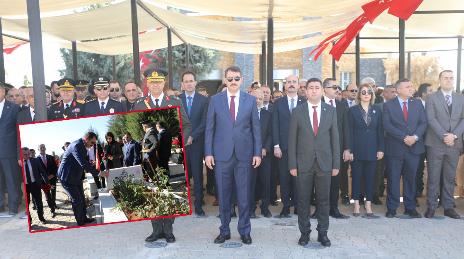 Cumhuriyet Bayramı çelenk sunma töreni Osmanbey Şehitliğinde yapıldı;