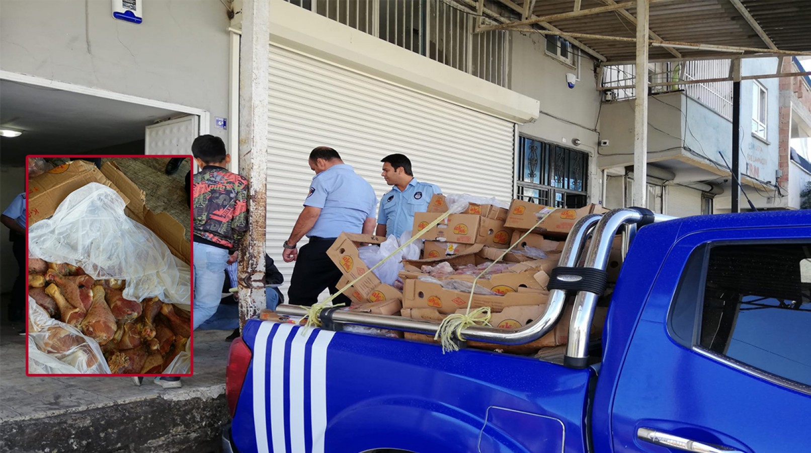 Urfa’da zabıtanın denetiminde 1 ton bozuk tavuk eti ele geçirildi;