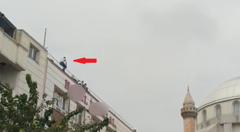 Urfa’da bir genç otelin çatısına çıkıp intihara kalkıştı!;