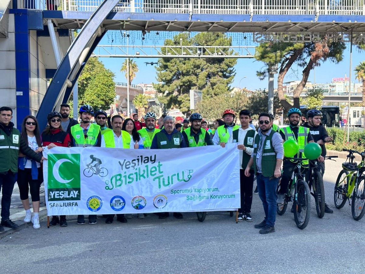 Şanlıurfa'da kansere karşı farkındalık için pedal çevirdiler;