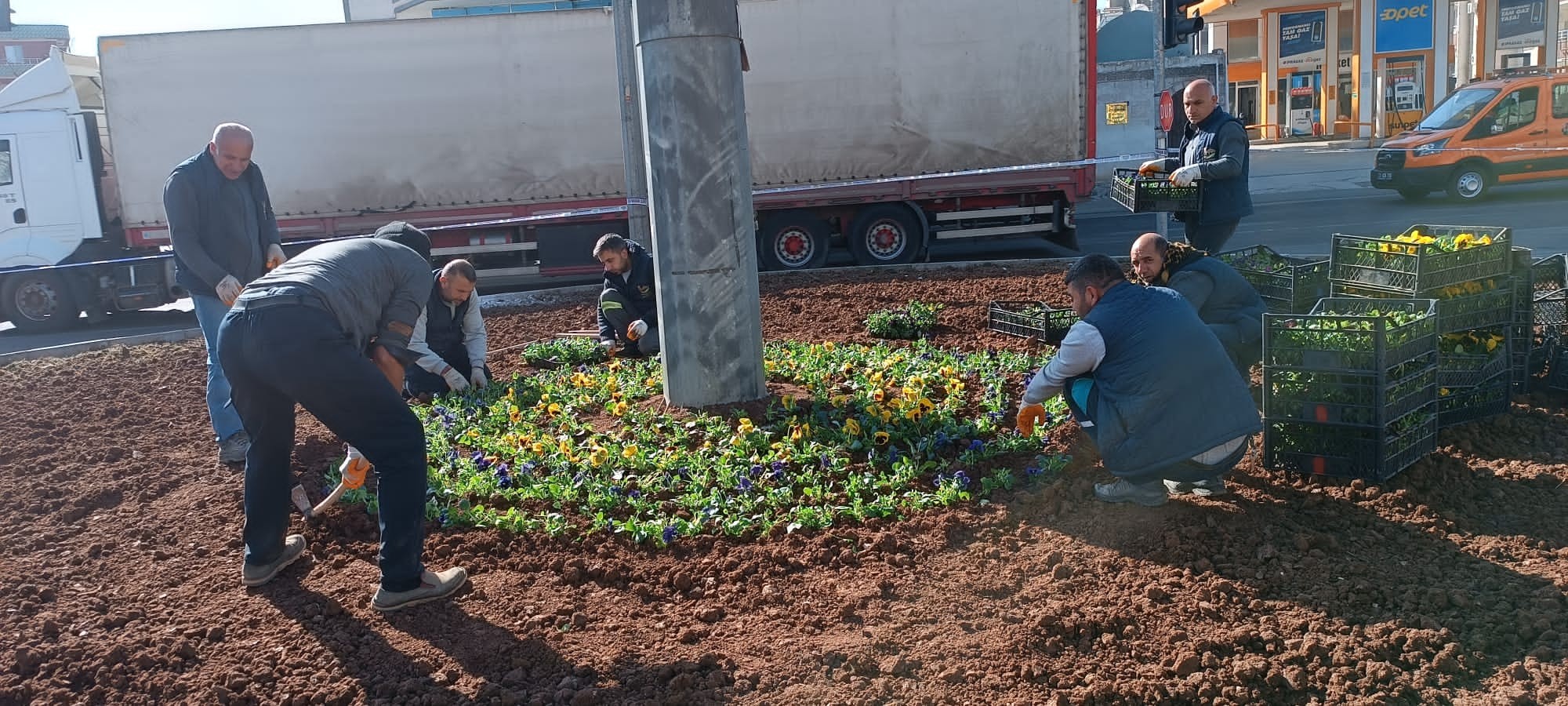 Viranşehir’de belediyeden peyzaj çalışması;