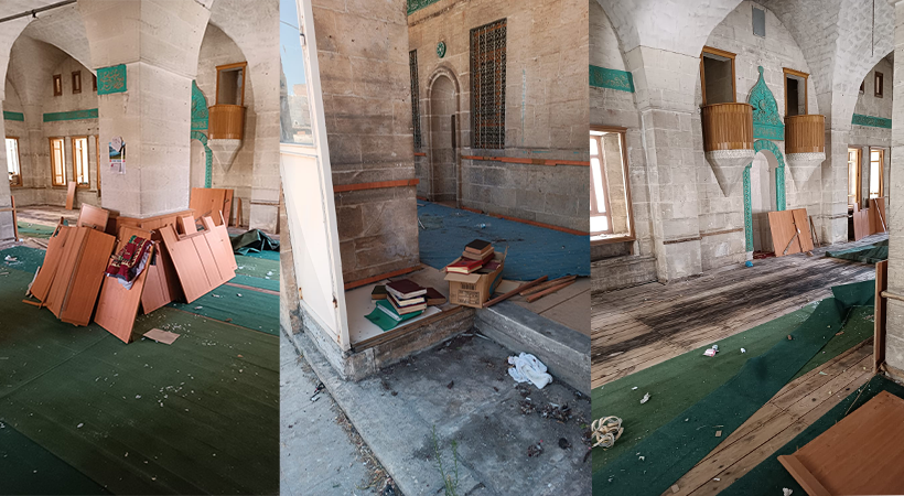 Urfa'da hasar gören cami uyuşturucu bağımlılarının mekanı oldu!;