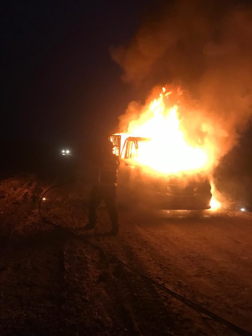 Suruç’ta seyir halindeki araçta yangın çıktı;