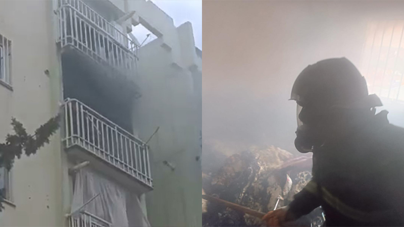 Eyyübiye’de 4 katlı binada yangın çıktı;