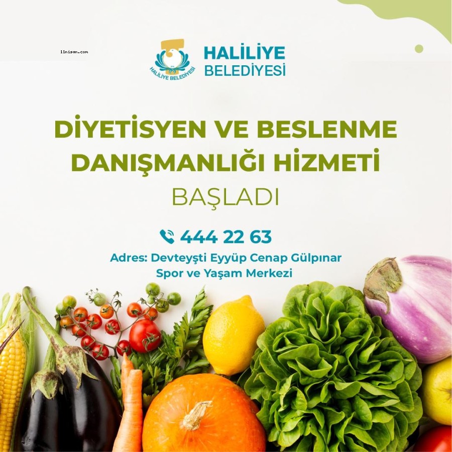 Haliliye Belediyesin'den diyetisyen ve beslenme danışmanlığı hizmeti;