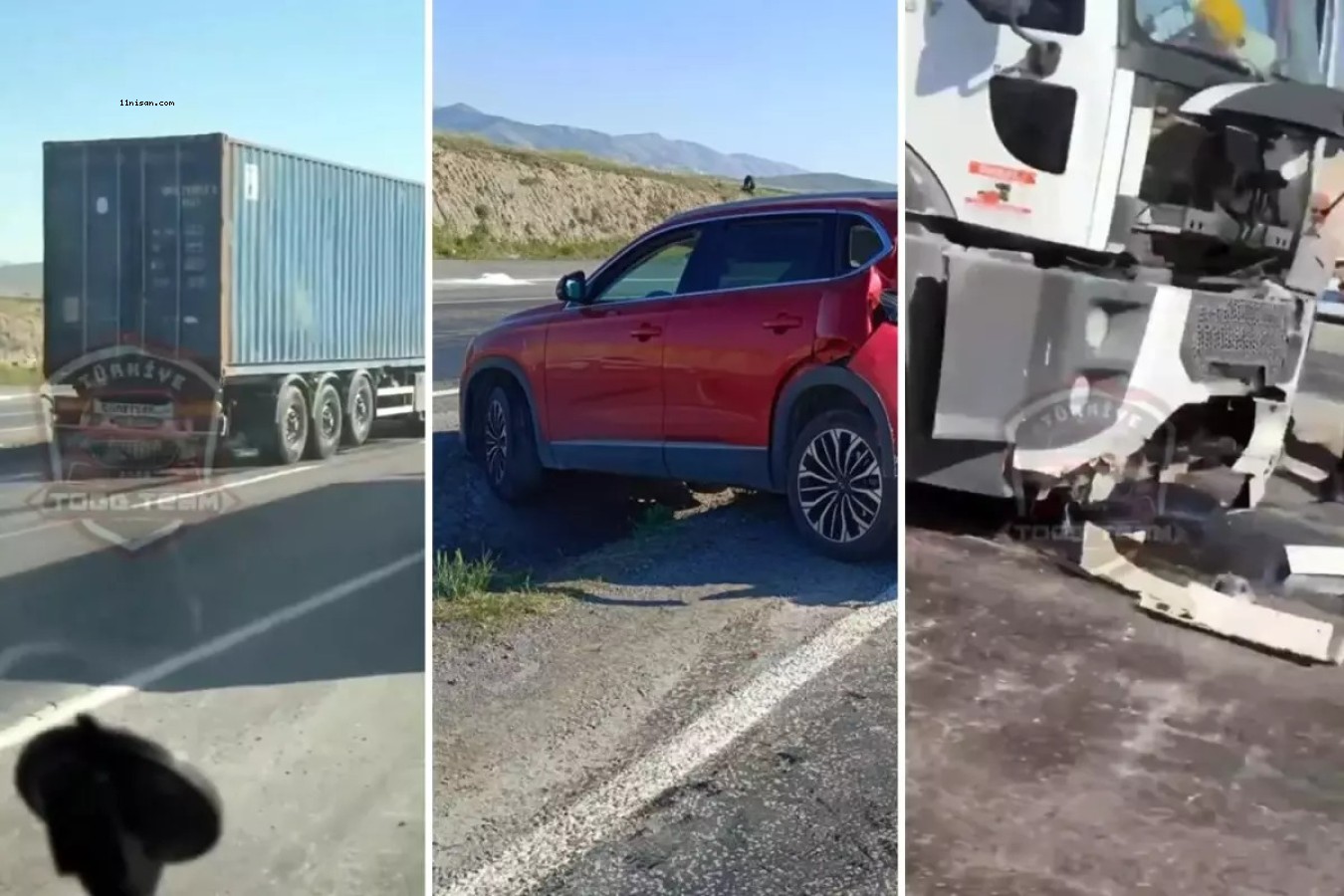 KOCA TIR, TOGG'A ARKADAN ÇARPTI; HER GÖREN AYNI YORUMU YAPTI